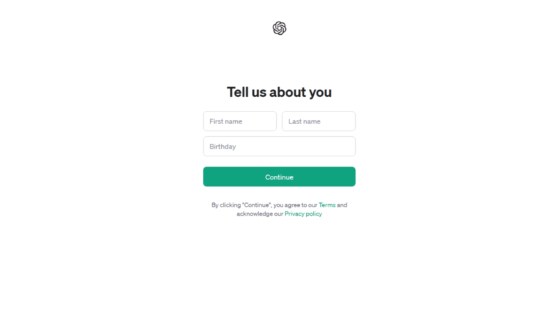 名前と生年月日の入力欄
